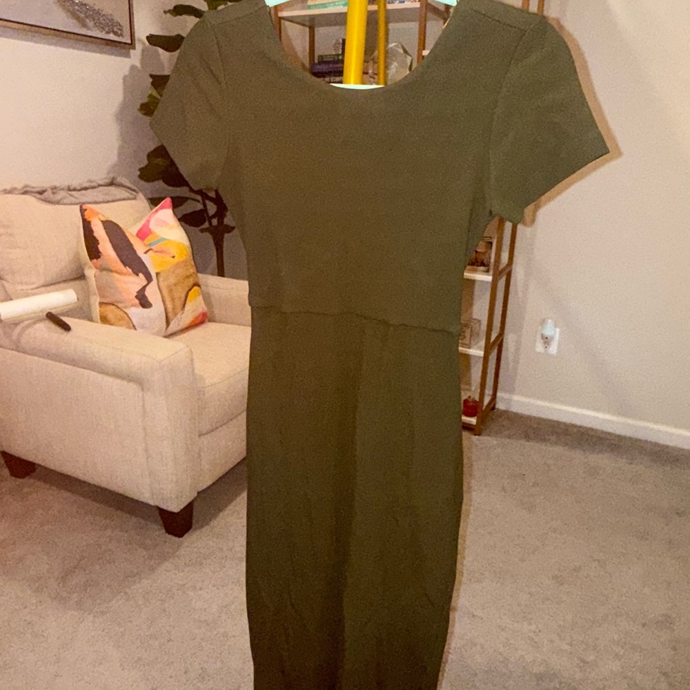 Elegant Olive Green Dress
